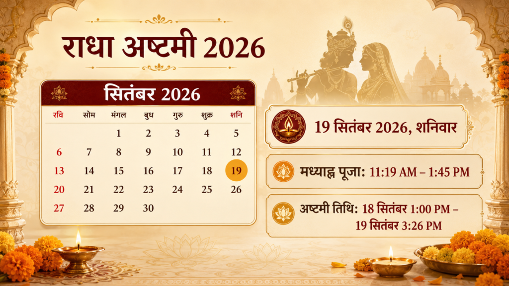 Radha Ashtami 2026 की अष्टमी तिथि और पूजा का समय