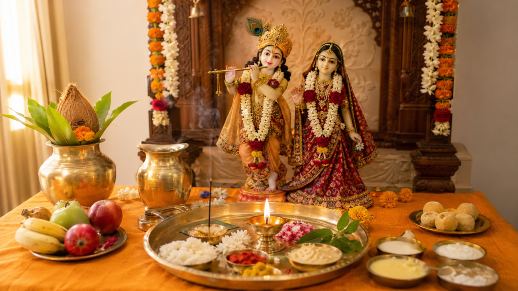 घर पर Radha Ashtami 2026 पूजा विधि और सामग्री