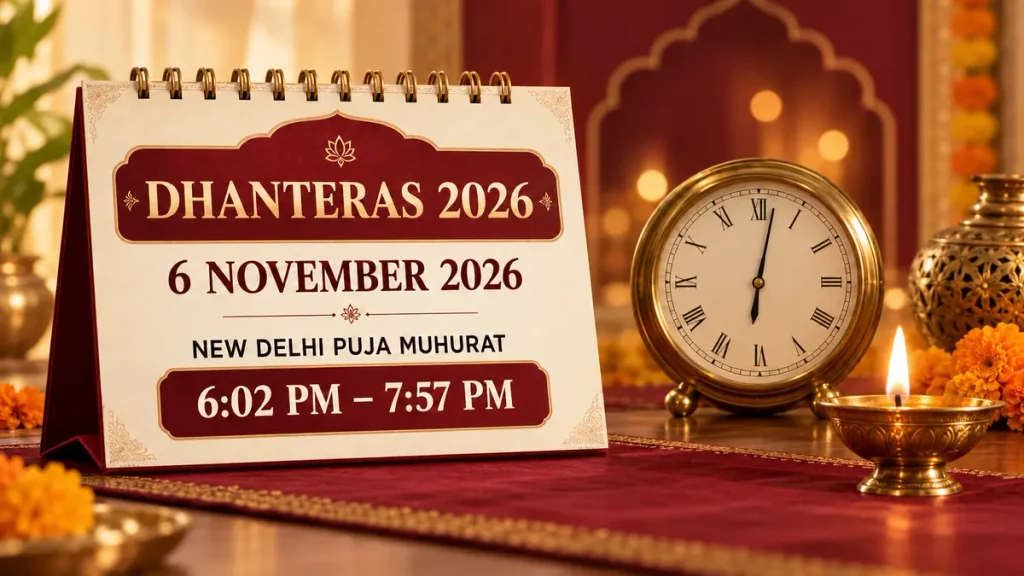 Dhanteras 2026 की त्रयोदशी तिथि और नई दिल्ली पूजा का समय
