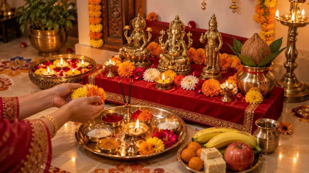 घर पर Dhanteras पूजा विधि और पूजन सामग्री