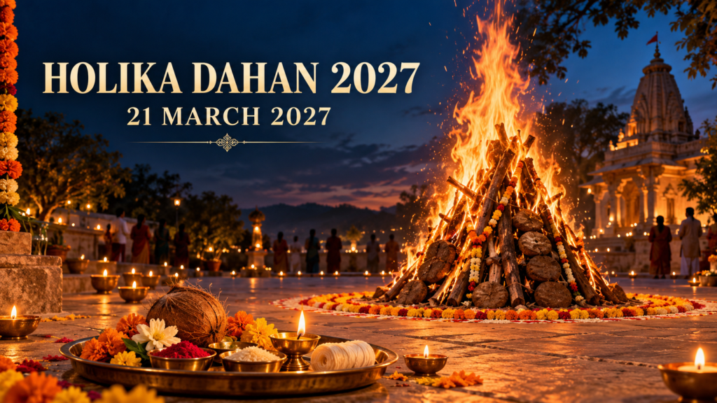 Holika Dahan 2027 की तारीख और शुभ मुहूर्त